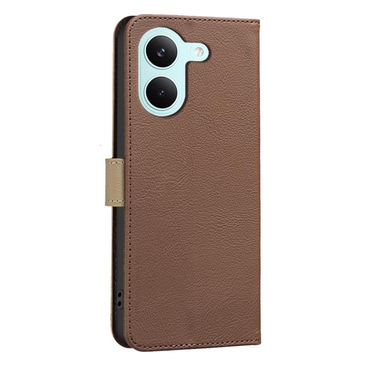 For Redmi Tubo 5 / Poco X8 Pro 5G Splicing Color Hollow Flower Pattern RFID Leather Phone Case