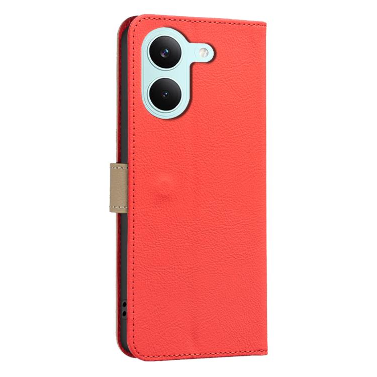 For Redmi Tubo 5 / Poco X8 Pro 5G Splicing Color Hollow Flower Pattern RFID Leather Phone Case