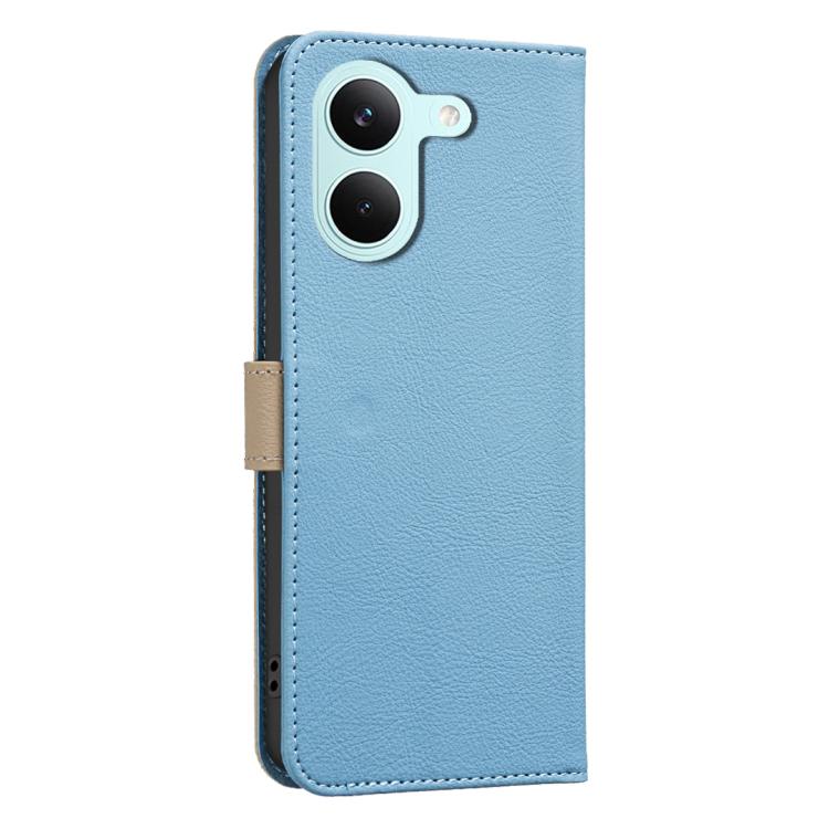 For Redmi Tubo 5 / Poco X8 Pro 5G Splicing Color Hollow Flower Pattern RFID Leather Phone Case