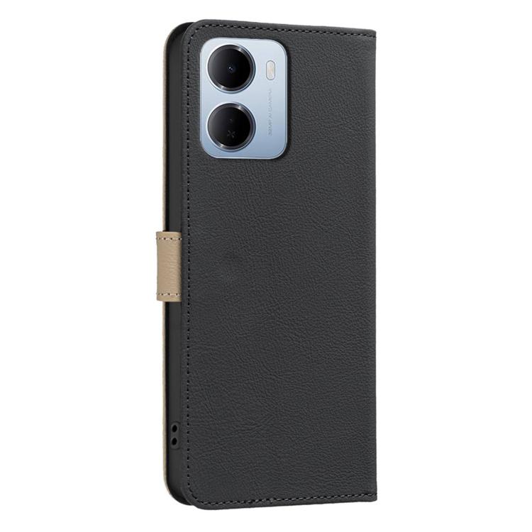 For Redmi 15a 5G Splicing Color Hollow Flower Pattern RFID Leather Phone Case