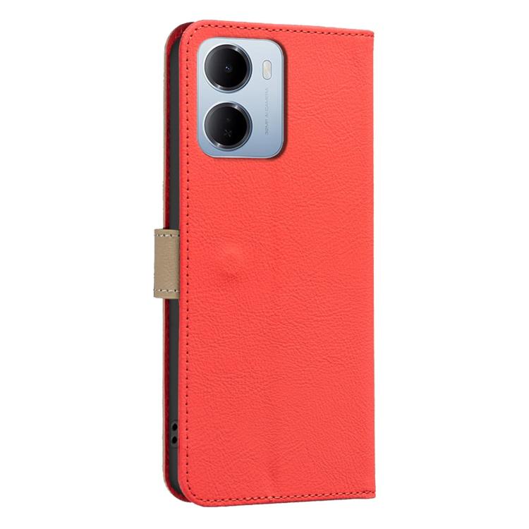 For Redmi 15a 5G Splicing Color Hollow Flower Pattern RFID Leather Phone Case