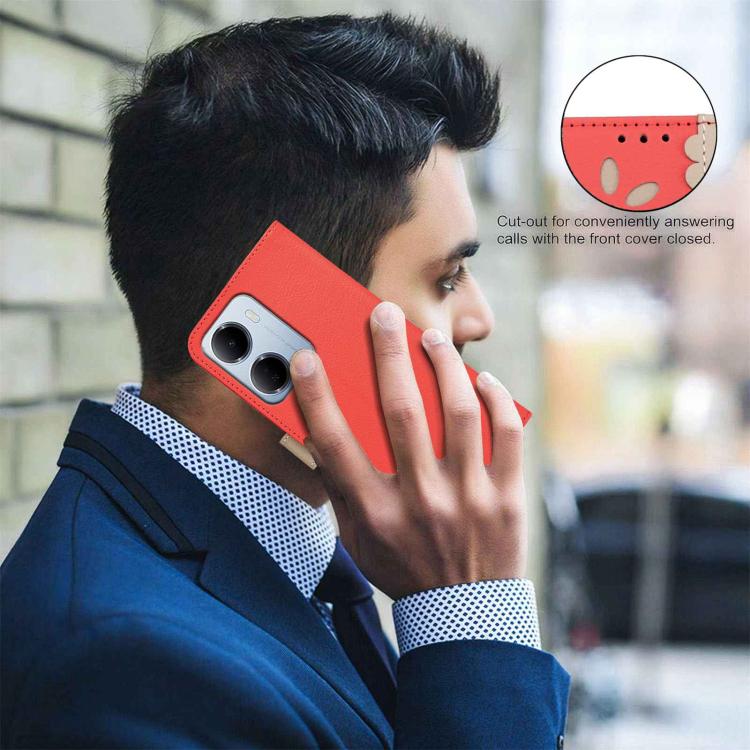 For Redmi 15a 5G Splicing Color Hollow Flower Pattern RFID Leather Phone Case