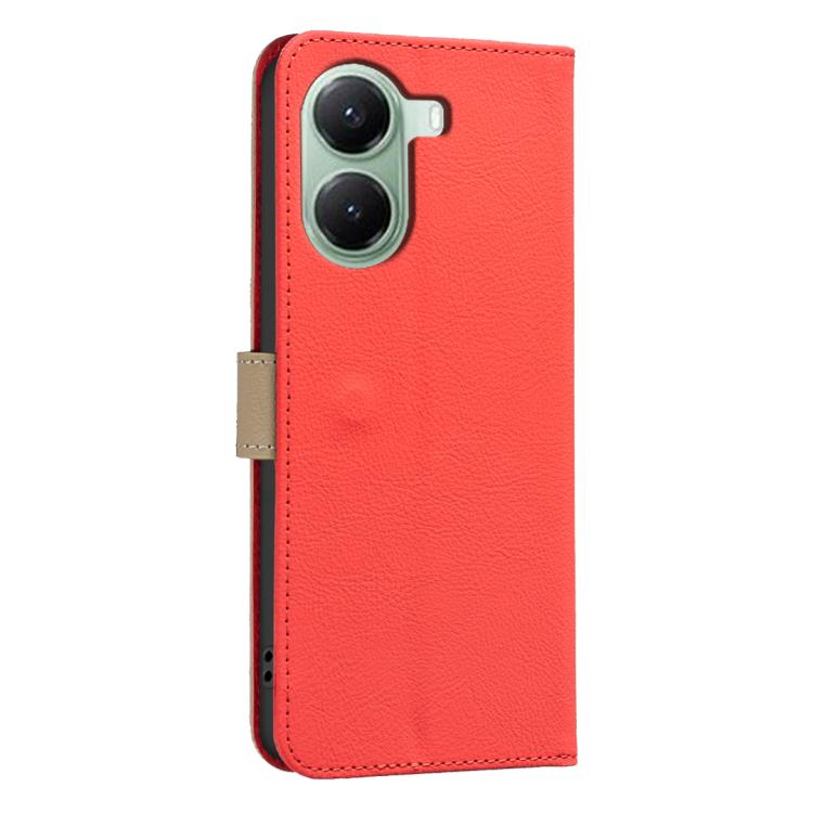 For Xiaomi Poco X7 Pro Splicing Color Hollow Flower Pattern RFID Leather Phone Case