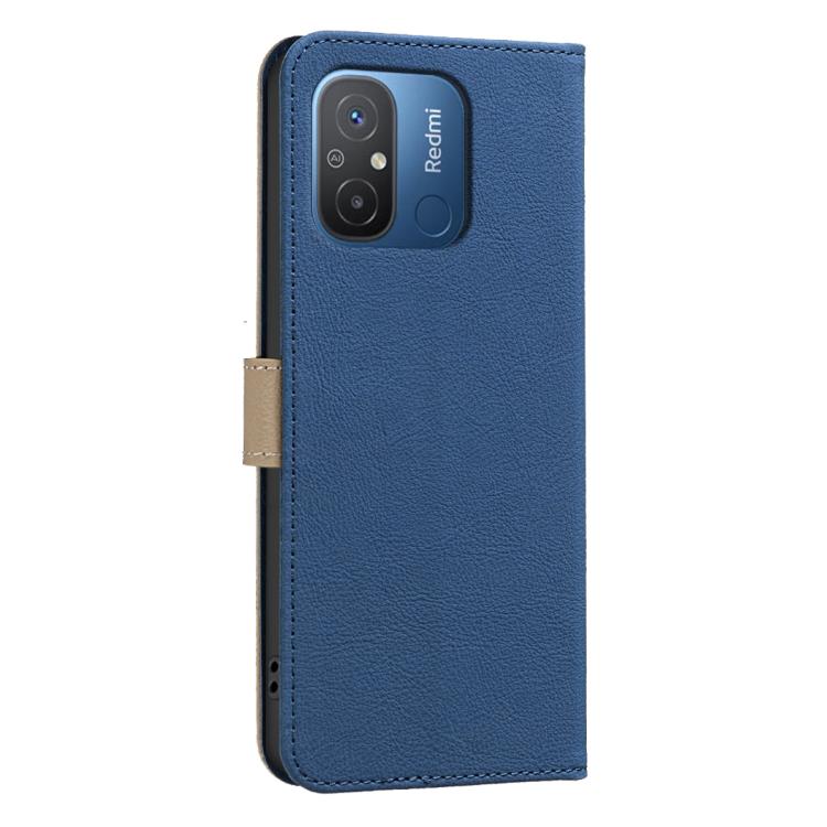 For Xiaomi Poco C55 Splicing Color Hollow Flower Pattern RFID Leather Phone Case
