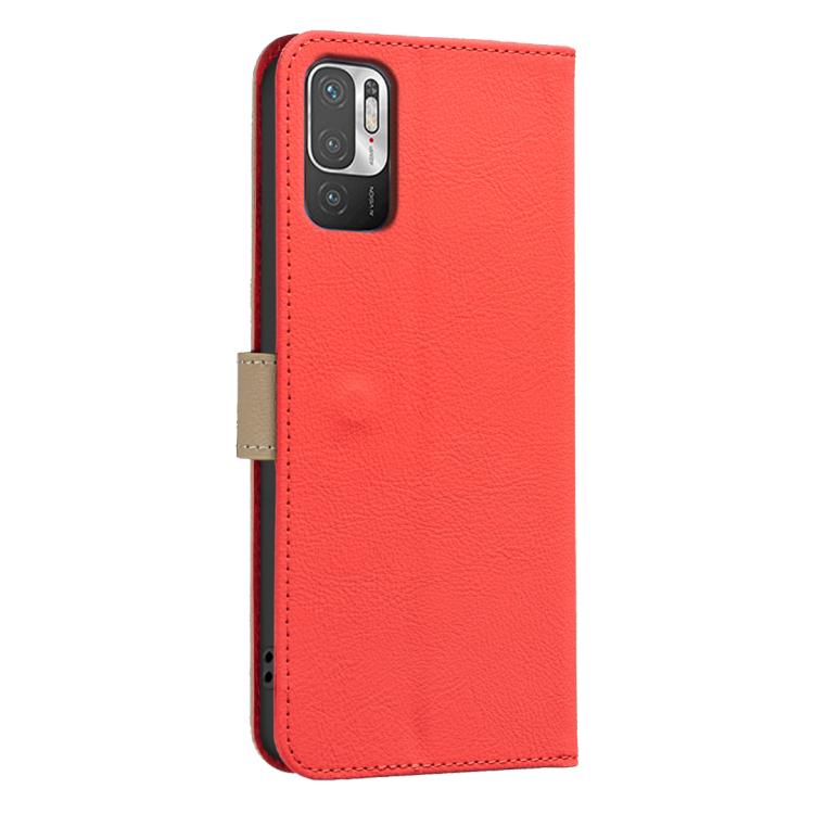 For Xiaomi Poco M3 Pro Splicing Color Hollow Flower Pattern RFID Leather Phone Case