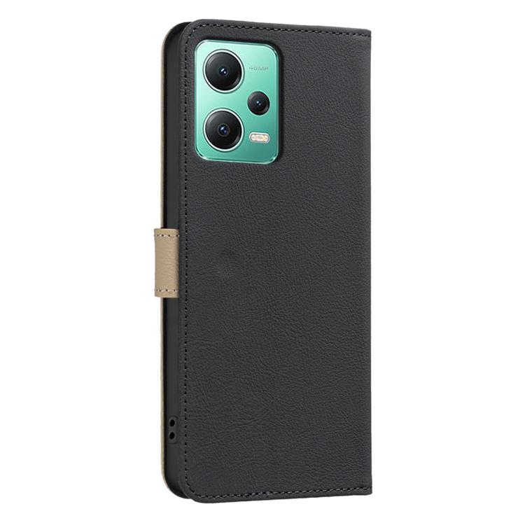 For Xiaomi Poco X5 Splicing Color Hollow Flower Pattern RFID Leather Phone Case