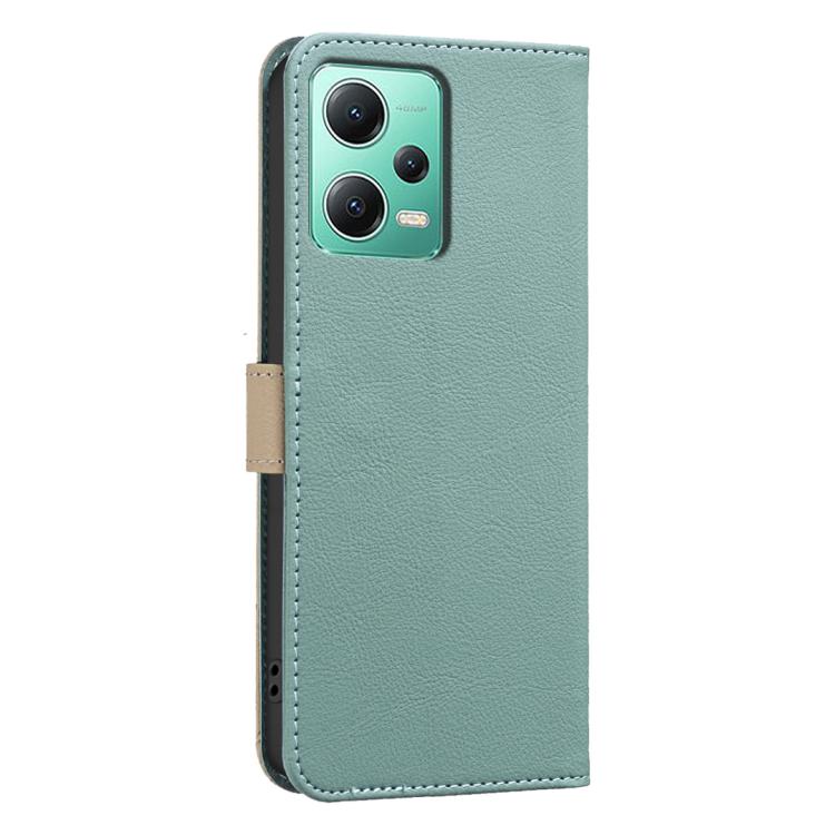 For Xiaomi Poco X5 Splicing Color Hollow Flower Pattern RFID Leather Phone Case