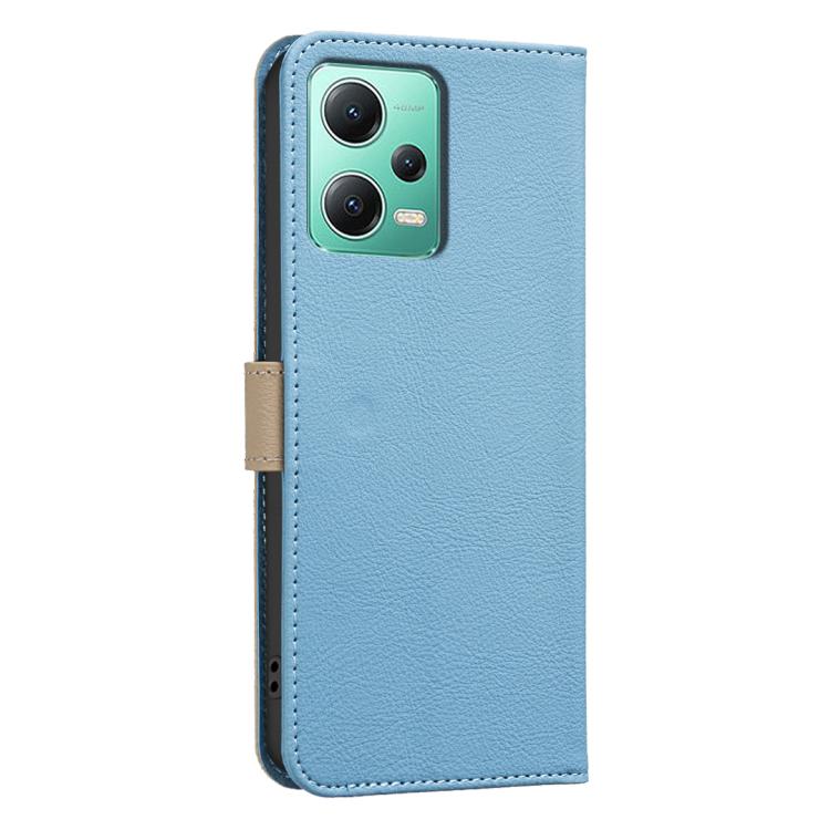 For Xiaomi Poco X5 Splicing Color Hollow Flower Pattern RFID Leather Phone Case