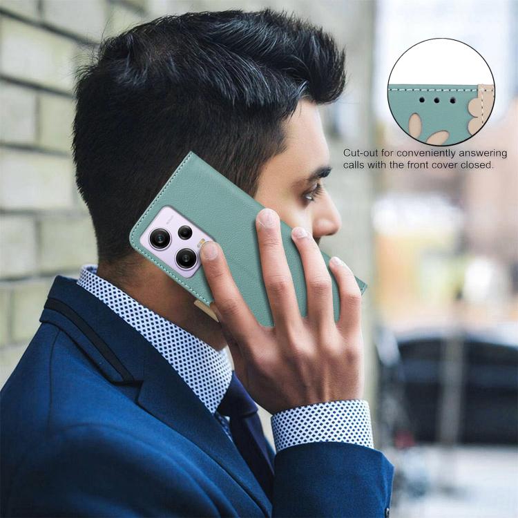 For Xiaomi Poco X5 Pro Splicing Color Hollow Flower Pattern RFID Leather Phone Case