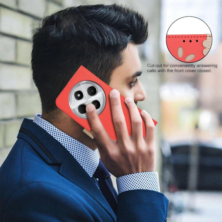 For Xiaomi Poco C75 Splicing Color Hollow Flower Pattern RFID Leather Phone Case