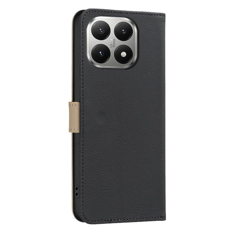 For Xiaomi 15T 5G Splicing Color Hollow Flower Pattern RFID Leather Phone Case