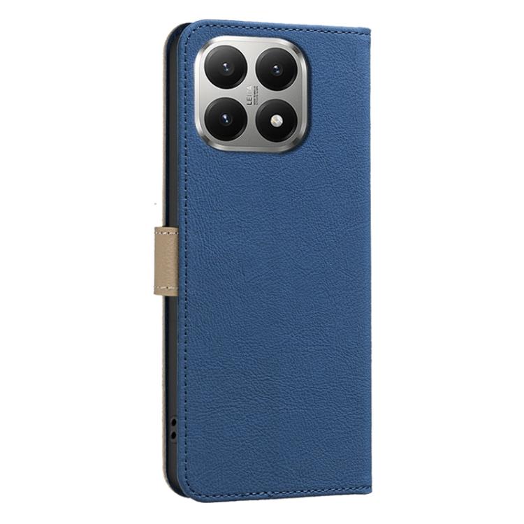 For Xiaomi 15T 5G Splicing Color Hollow Flower Pattern RFID Leather Phone Case
