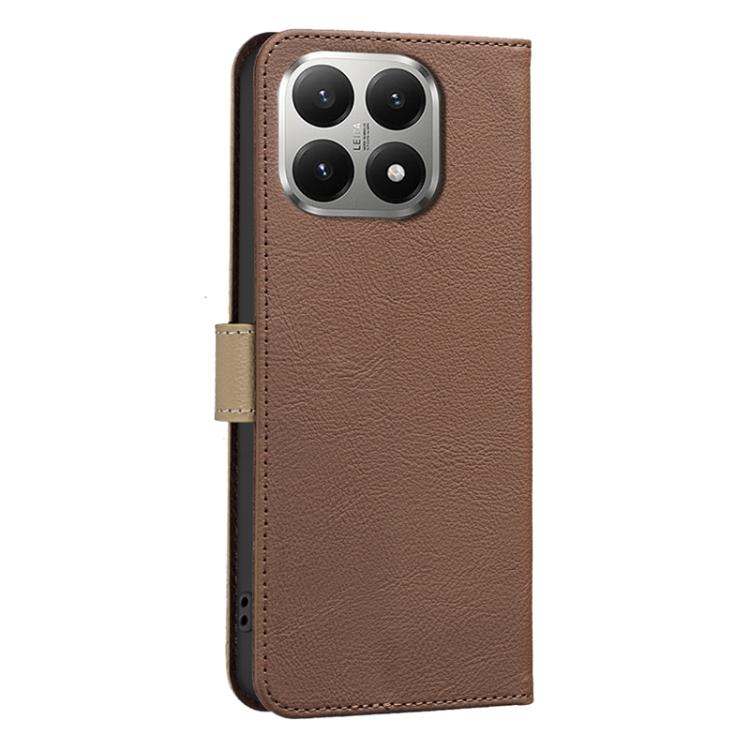 For Xiaomi 15T 5G Splicing Color Hollow Flower Pattern RFID Leather Phone Case