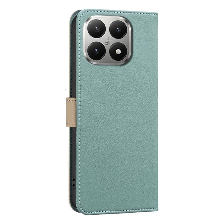 For Xiaomi 15T 5G Splicing Color Hollow Flower Pattern RFID Leather Phone Case