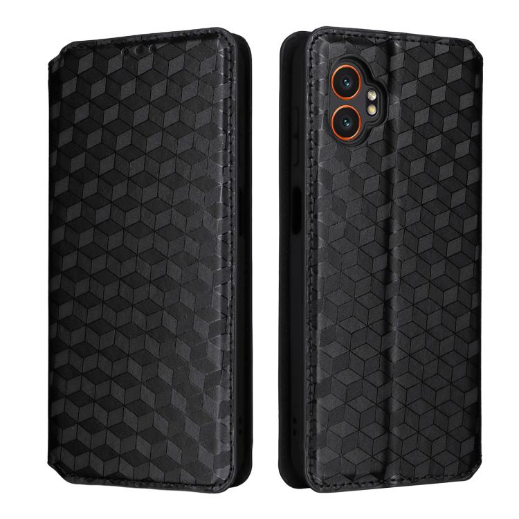 For Samsung Galaxy XCover 7 Pro Cubic Grid Texture Flip Leather Phone Case