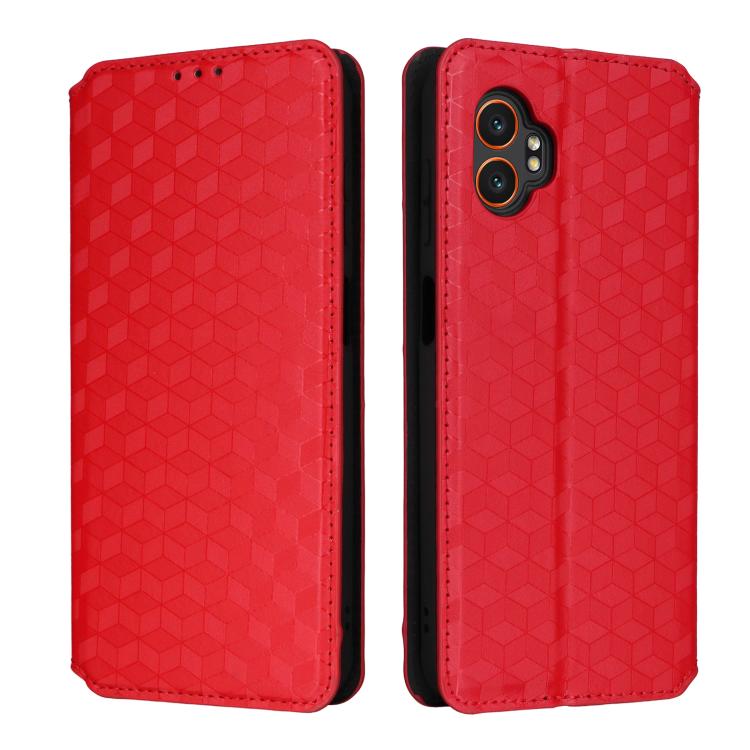 For Samsung Galaxy XCover 7 Pro Cubic Grid Texture Flip Leather Phone Case