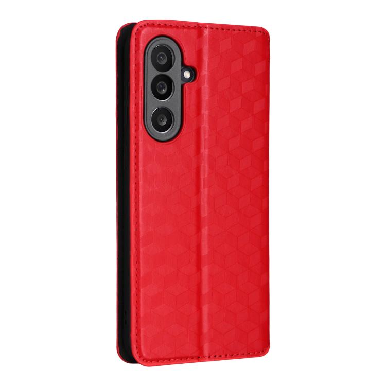 For Samsung Galaxy M56 5G Cubic Grid Texture Flip Leather Phone Case