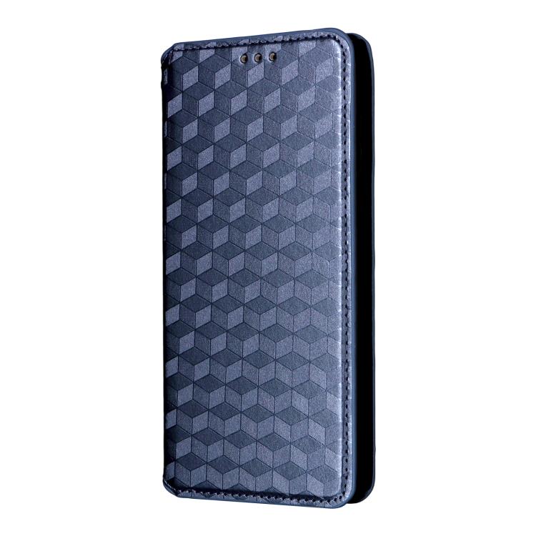 For Samsung Galaxy M56 5G Cubic Grid Texture Flip Leather Phone Case