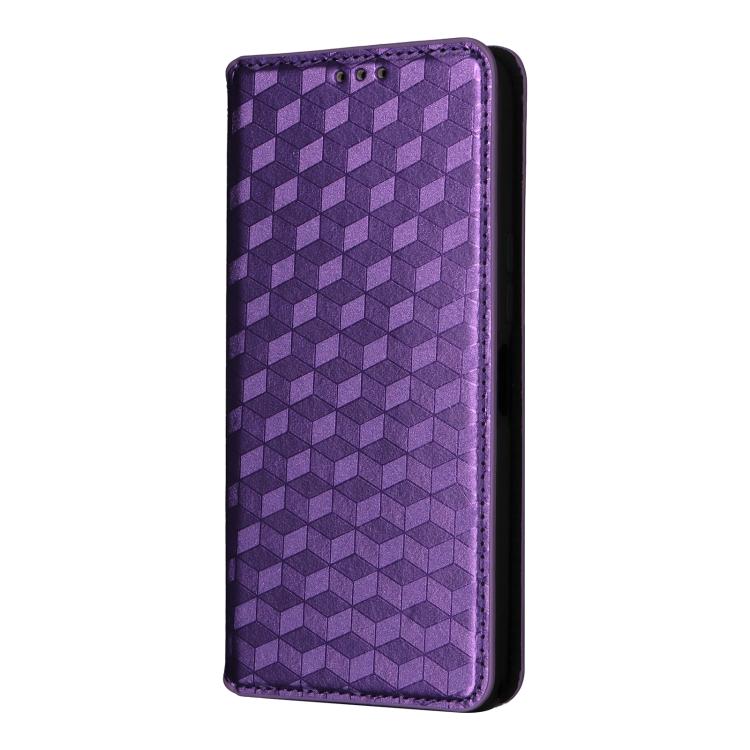 For Samsung Galaxy M56 5G Cubic Grid Texture Flip Leather Phone Case