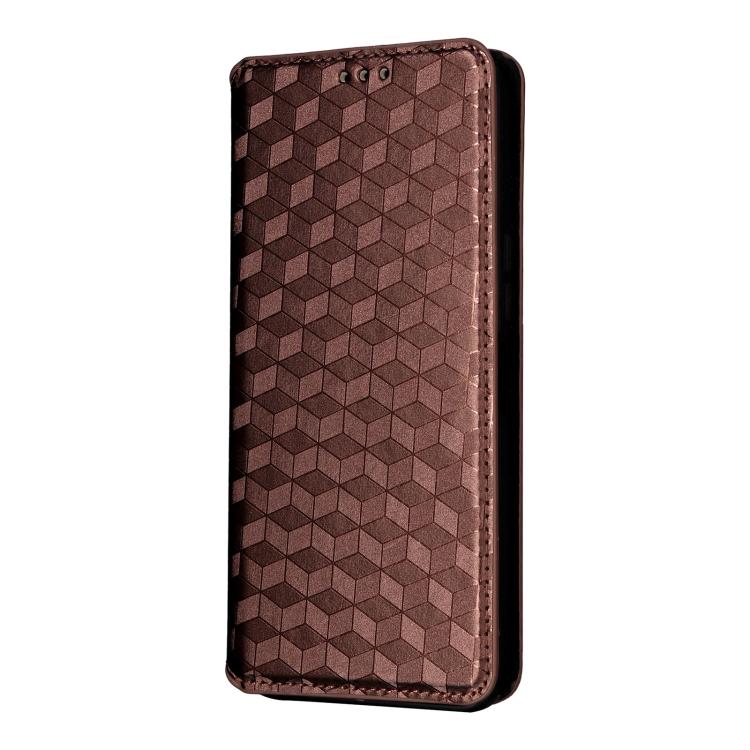 For Samsung Galaxy M56 5G Cubic Grid Texture Flip Leather Phone Case
