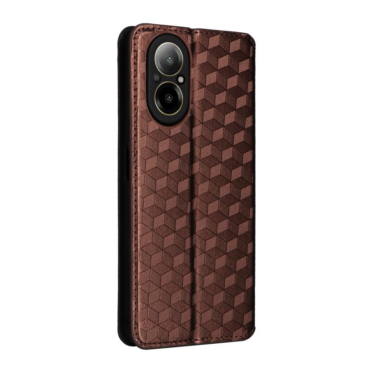 For Realme 12 Lite 4G / C67 4G Cubic Grid Texture Flip Leather Phone Case