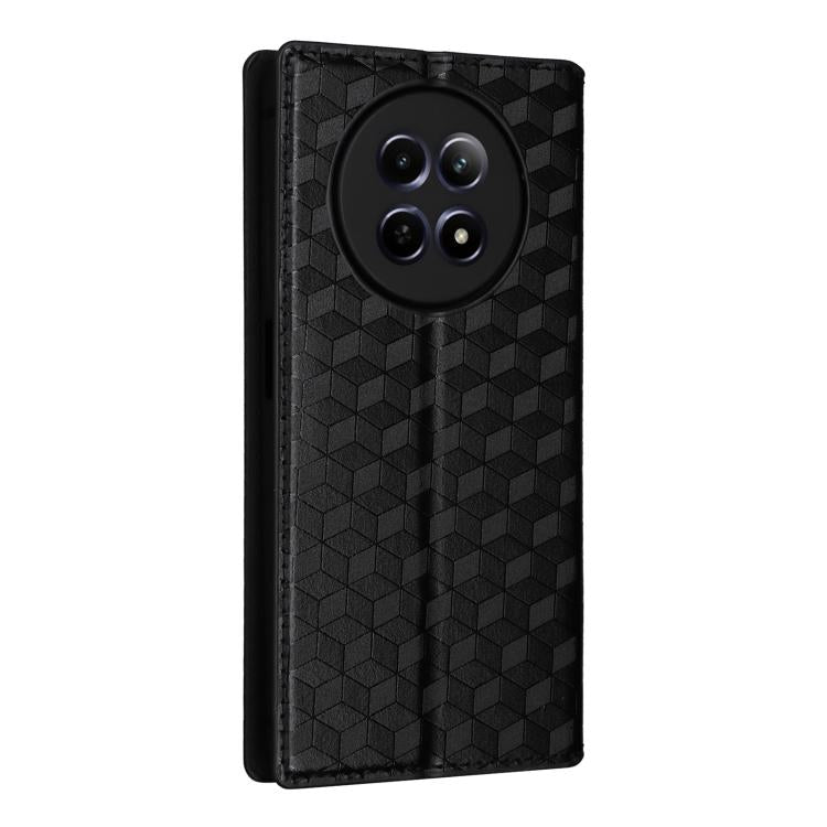 For Realme 12 5G / 12x 5G Cubic Grid Texture Flip Leather Phone Case