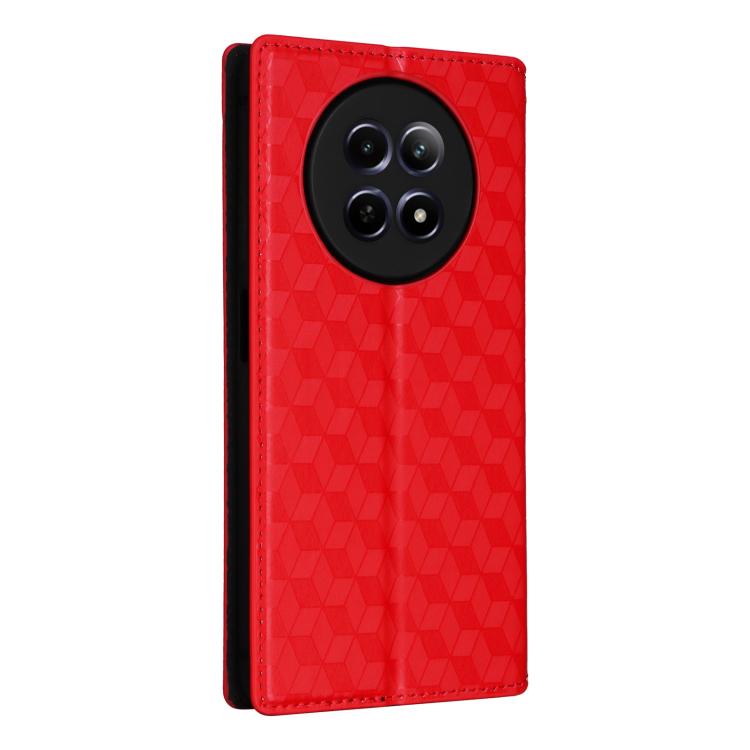 For Realme 12 5G / 12x 5G Cubic Grid Texture Flip Leather Phone Case