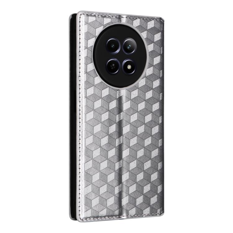 For Realme 12 5G / 12x 5G Cubic Grid Texture Flip Leather Phone Case