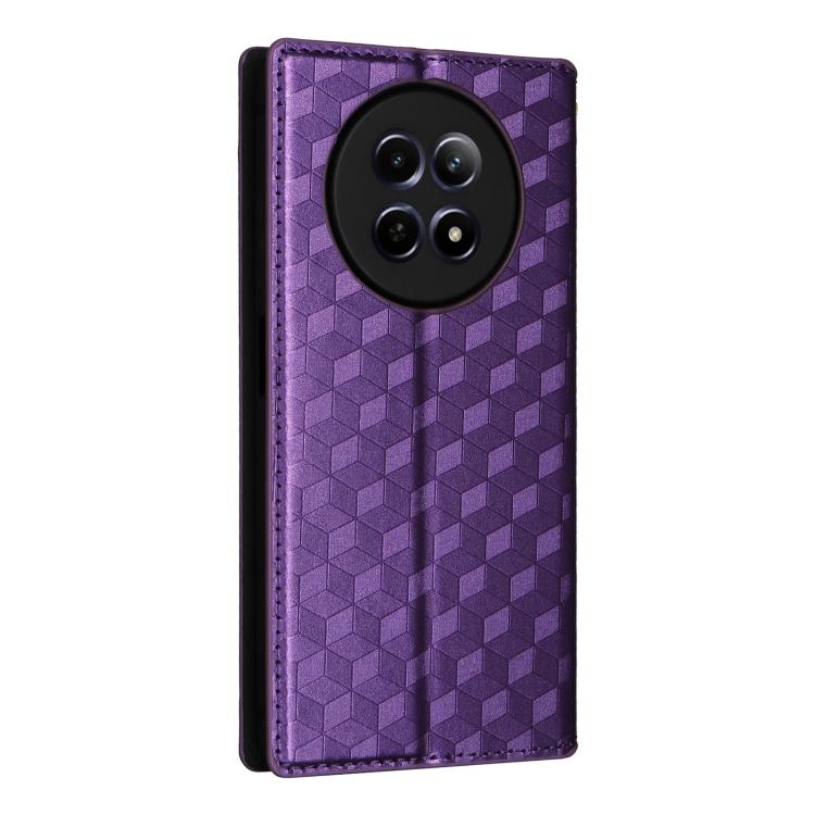 For Realme 12 5G / 12x 5G Cubic Grid Texture Flip Leather Phone Case