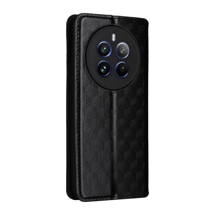 For Realme 12 Pro 5G / 12 Cubic Grid Texture Flip Leather Phone Case