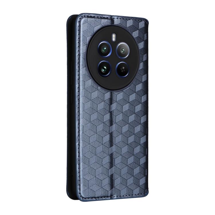 For Realme 12 Pro 5G / 12 Cubic Grid Texture Flip Leather Phone Case