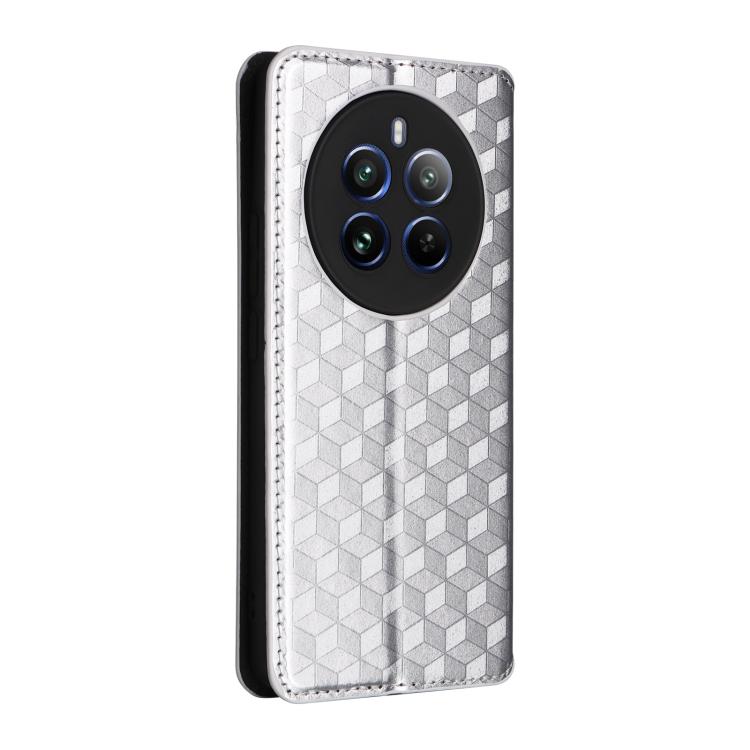 For Realme 12 Pro 5G / 12 Cubic Grid Texture Flip Leather Phone Case