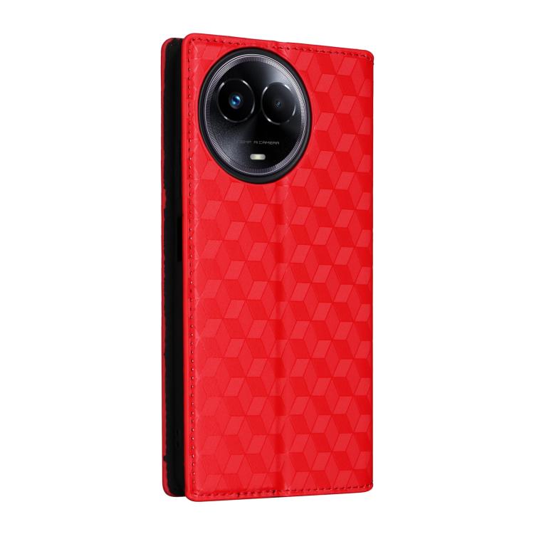 For Realme 11 5G Global / 11X 5G Cubic Grid Texture Flip Leather Phone Case