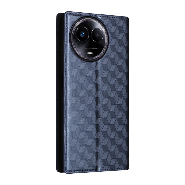 For Realme 11 5G Global / 11X 5G Cubic Grid Texture Flip Leather Phone Case