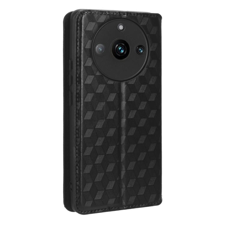 For Realme 11 Pro 5G / 11 Cubic Grid Texture Flip Leather Phone Case