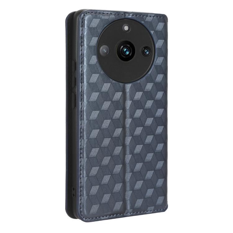 For Realme 11 Pro 5G / 11 Cubic Grid Texture Flip Leather Phone Case