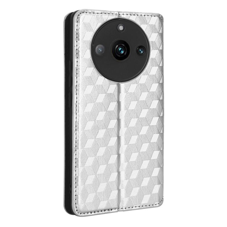 For Realme 11 Pro 5G / 11 Cubic Grid Texture Flip Leather Phone Case