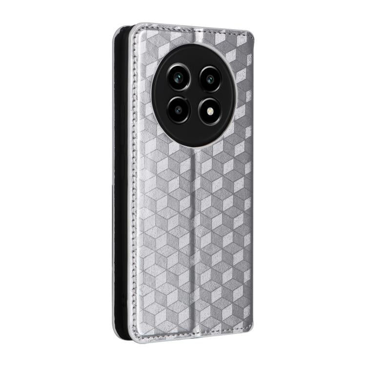 For Realme 14 Pro Lite 5G Cubic Grid Texture Flip Leather Phone Case