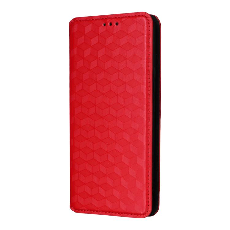 For Realme 14 Pro+ 5G Cubic Grid Texture Flip Leather Phone Case