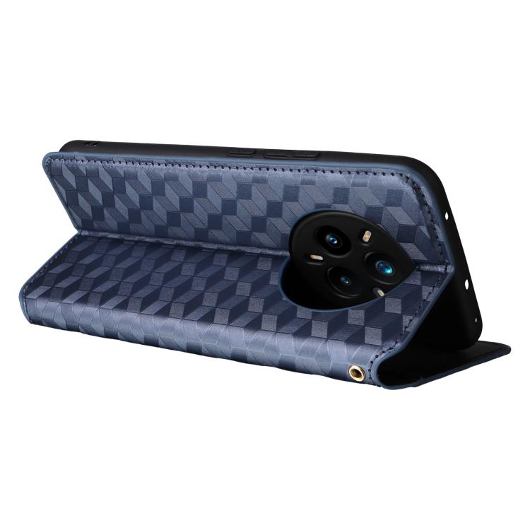 For Realme 14 Pro+ 5G Cubic Grid Texture Flip Leather Phone Case