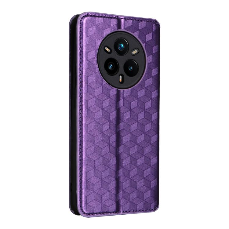 For Realme 14 Pro+ 5G Cubic Grid Texture Flip Leather Phone Case