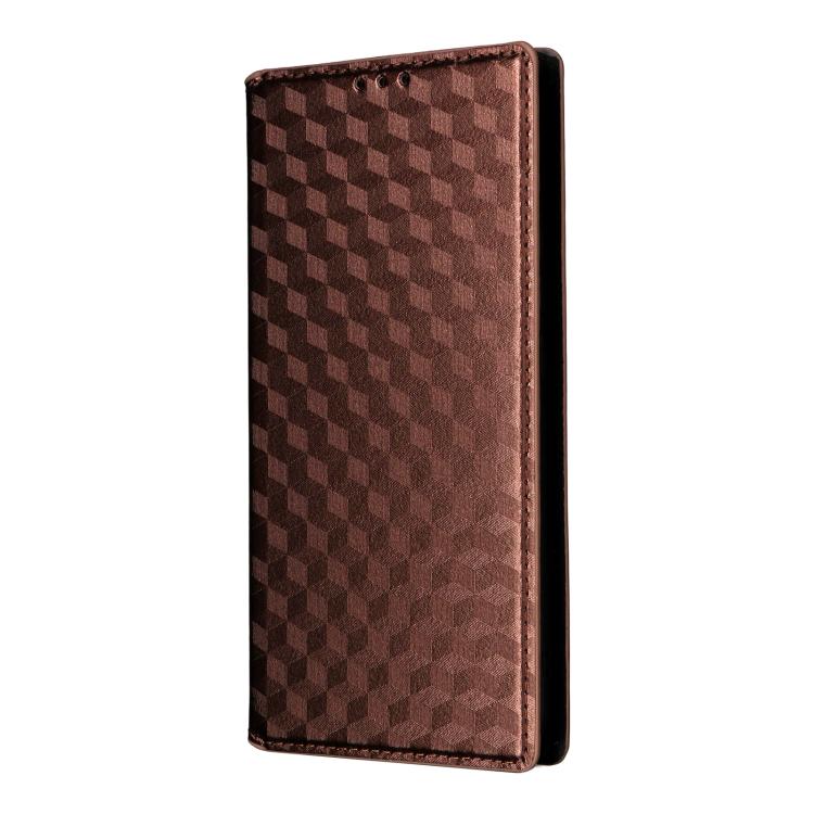 For Realme 14 Pro+ 5G Cubic Grid Texture Flip Leather Phone Case