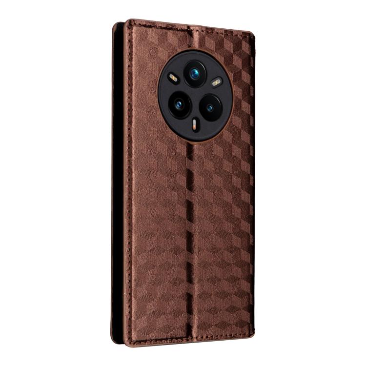 For Realme 14 Pro+ 5G Cubic Grid Texture Flip Leather Phone Case