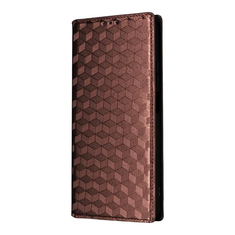 For Realme 14X 5G / C75 4G / V60 Pro 5G Cubic Grid Texture Flip Leather Phone Case