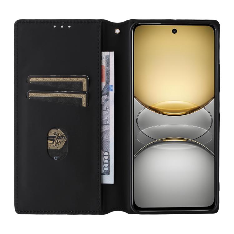 For Realme 14X 5G / C75 4G / V60 Pro 5G Cubic Grid Texture Flip Leather Phone Case