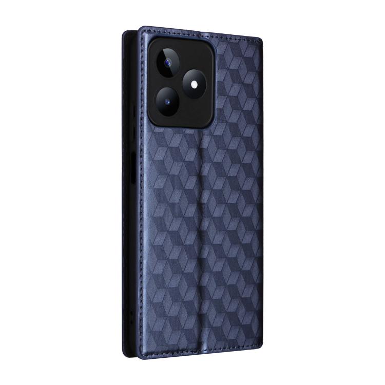 For Realme C53 5G / Narzo N53 4G Cubic Grid Texture Flip Leather Phone Case