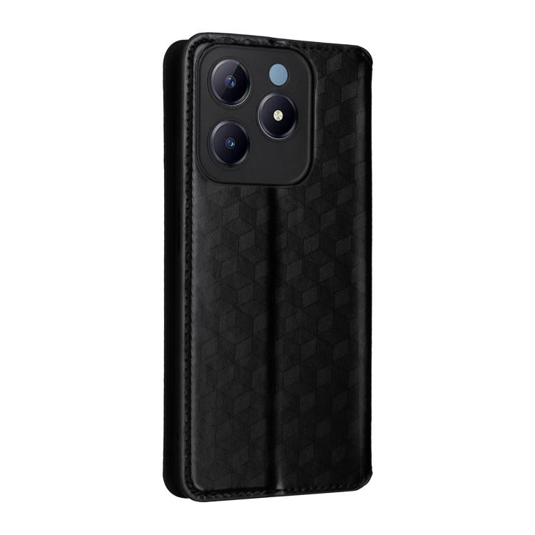 For Realme C63 4G / C61 4G / Narzo N63 4G Cubic Grid Texture Flip Leather Phone Case