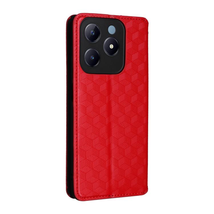 For Realme C63 4G / C61 4G / Narzo N63 4G Cubic Grid Texture Flip Leather Phone Case