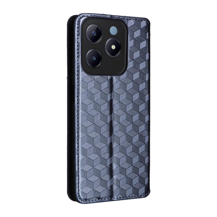 For Realme C63 4G / C61 4G / Narzo N63 4G Cubic Grid Texture Flip Leather Phone Case