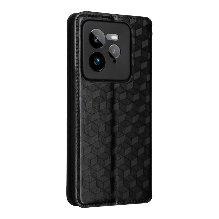 For Realme GT 7 Pro 5G Cubic Grid Texture Flip Leather Phone Case